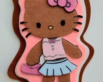 Hello Kitty Felt Charm Tag / Bag Clip
