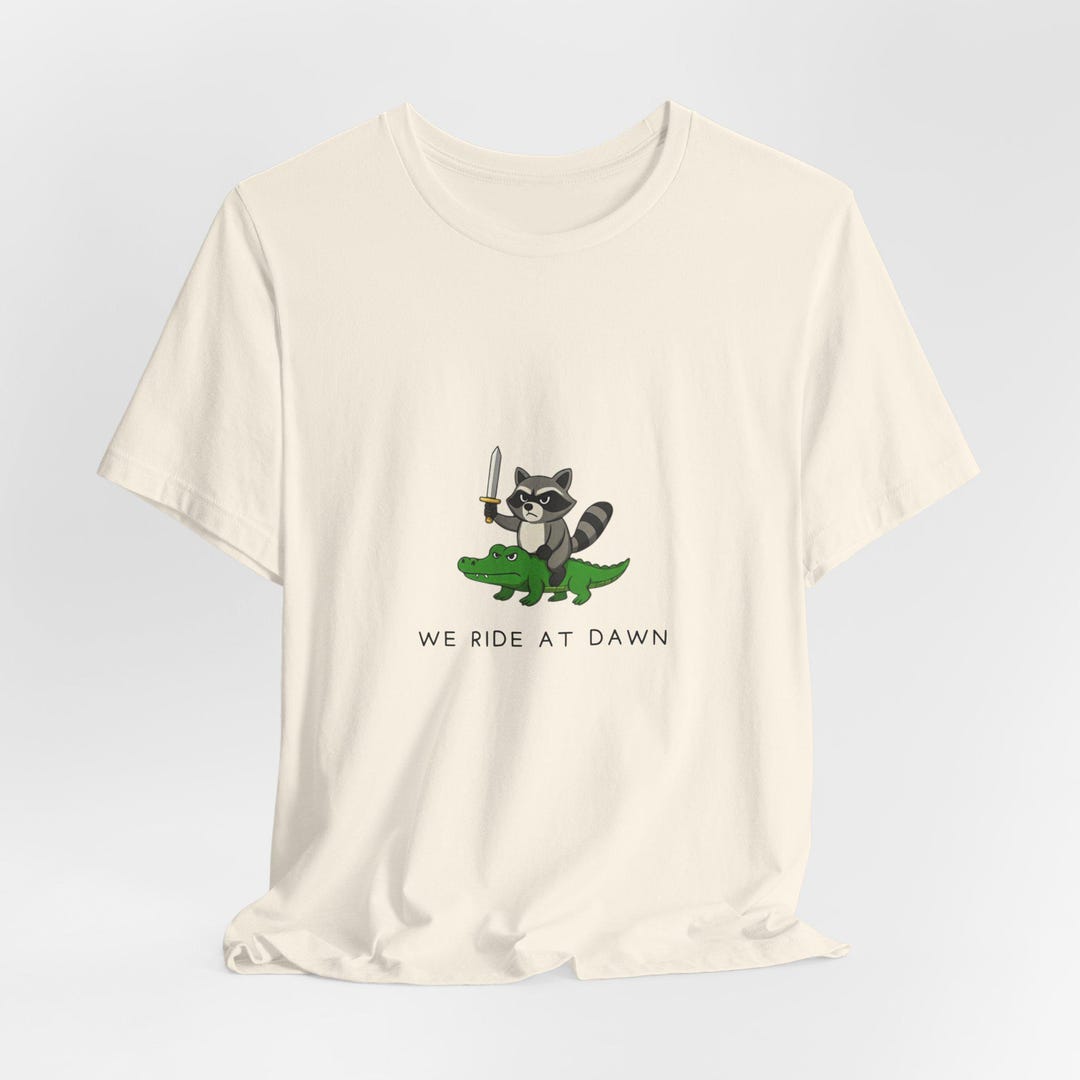 Knight Riding Alligator Raccoon Knight Riding Alligator Tee | We Ride at Dawn Design - Etsy