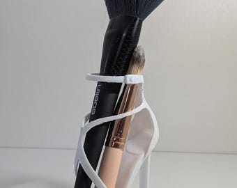 High Heel Makeup Brush Holder | 3D Printed Stiletto Vanity Organizer | Beauty Desk Decor | Gift for Her | Cosmetic stand