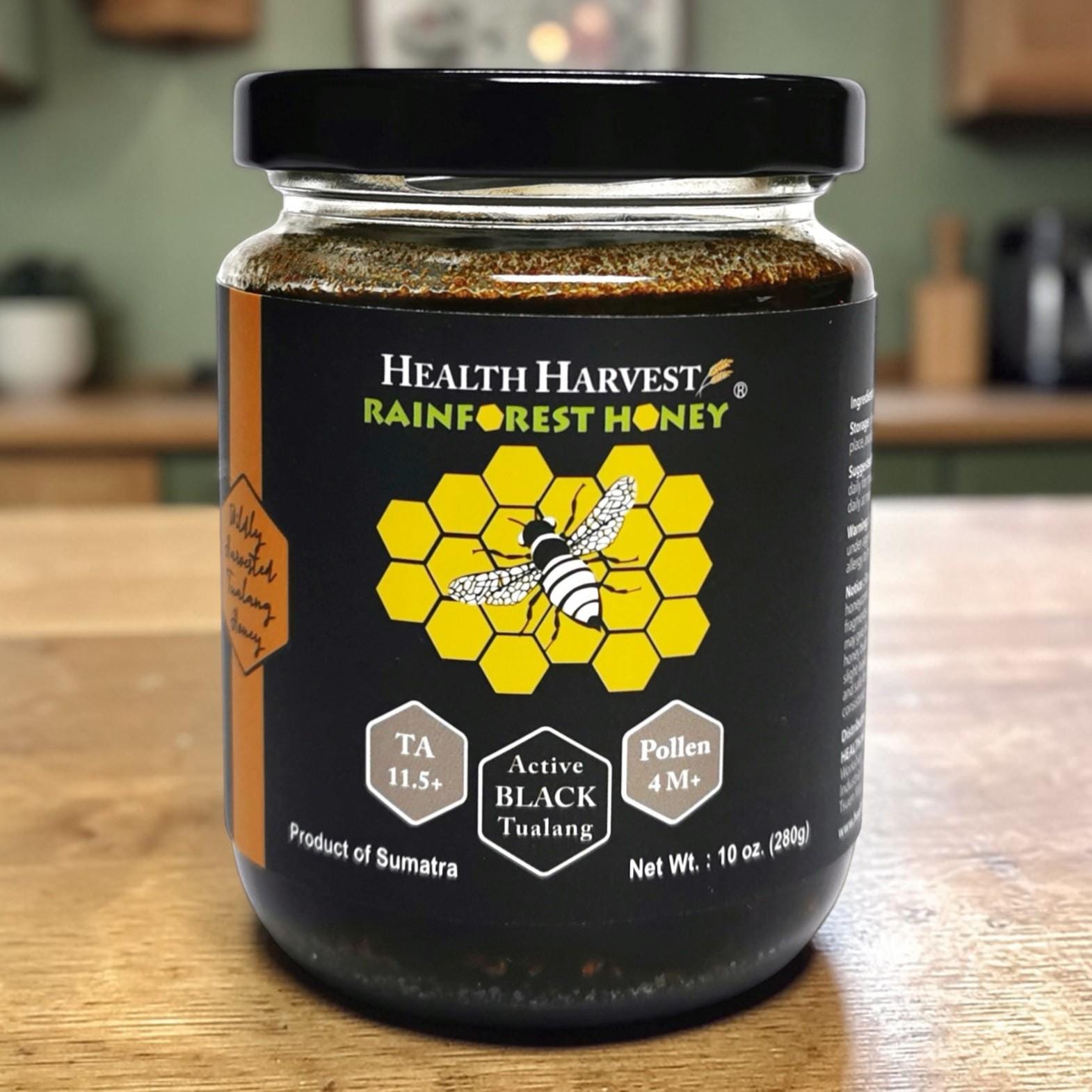 Wild Tualang Honey Black - Rare Raw Rainforest Honey - Malaysian Giant Honeybee - 10oz