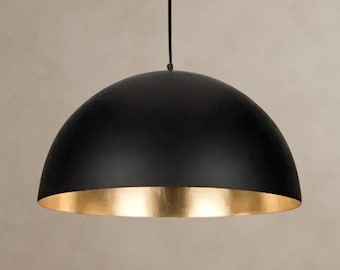 Lámpara colgante de latón - Lámpara colgante industrial vintage - Lámpara de techo - Lámpara de araña industrial - Lámpara colgante con pantalla de latón