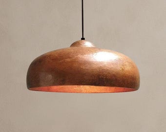 Rustic Copper Pendant Light: Kitchen Island Lighting Fixture