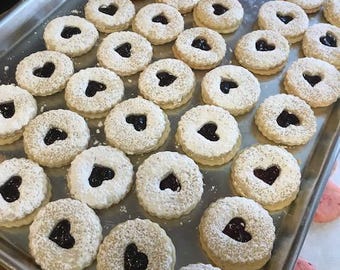 Linzer Tart Cookies -Raspberry or Nutella filling
