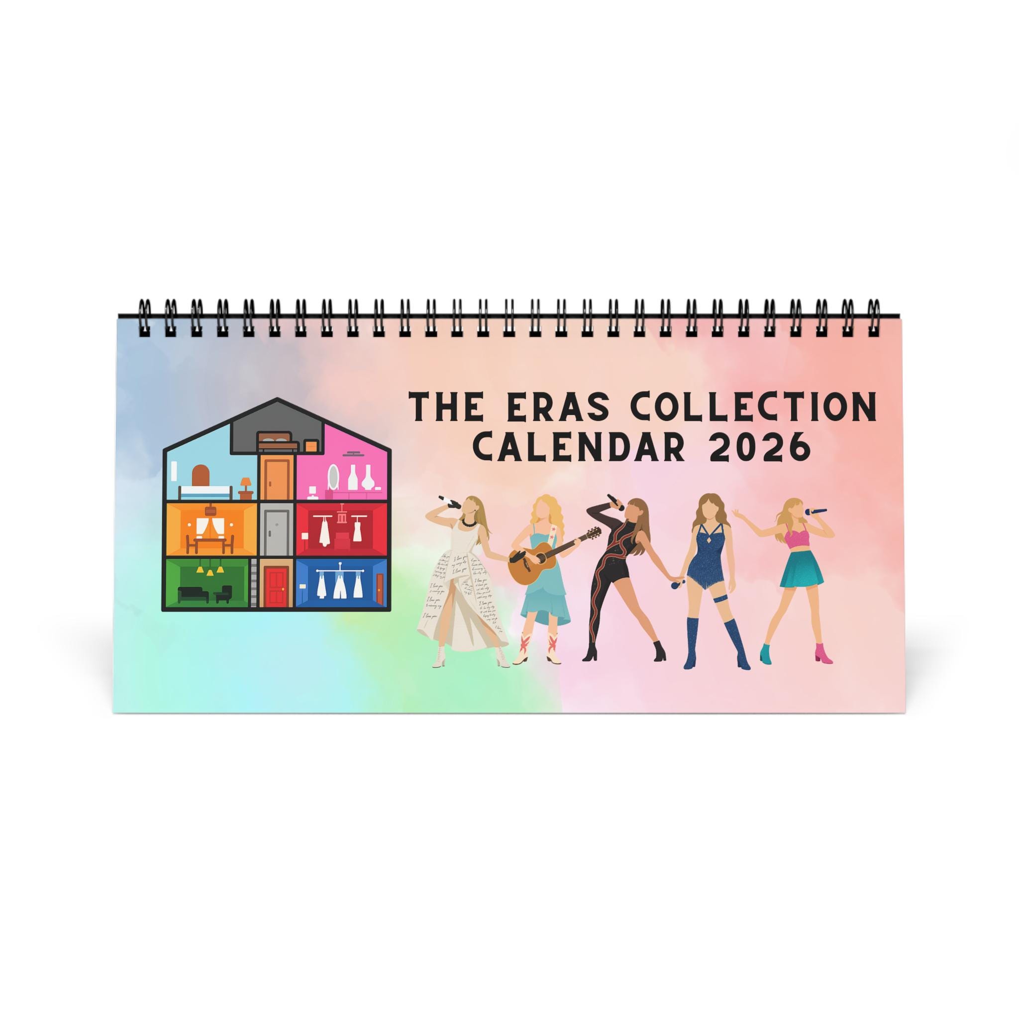 Discover 2026 Eras Collection Desk Calendar Monthly Spiral Planner