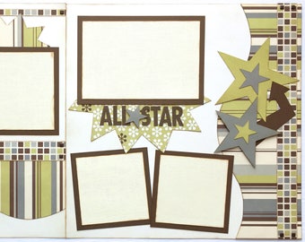 All Star Pre Made 2 Page 12x12 Scrapbook Layout