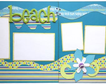 Beach Pre Made 2 Page 12x12 Scrapbook Layout