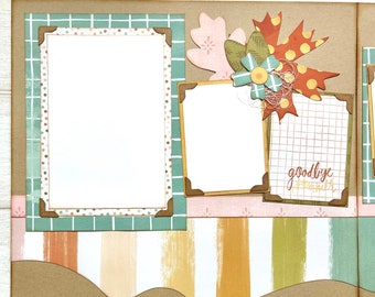 Goodbye Summer Premade 2 Page 12x12 Scrapbook Layout
