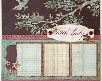 Little Lady Premade 1 Page 12x12 Scrapbook Layout