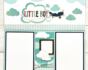 Little Boy prefabricado 1 página 12 x 12 diseño de álbum de recortes