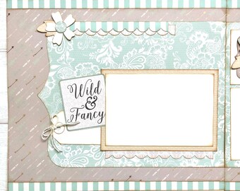 Diseño de álbum de recortes prefabricado de 2 páginas 12x12 Wild & Fancy