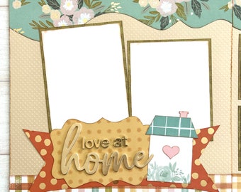 Love at Home Diseño de álbum de recortes prefabricado de 2 páginas 12x12