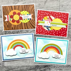 Set of 4 Birthday Themed Cards with with Envelopes