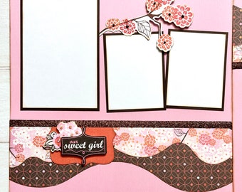 Our Sweet Girl Premade 2 Page 12x12 Scrapbook Layout