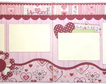 Amore Pre Made 2 Page 12x12 Scrapbook Layout