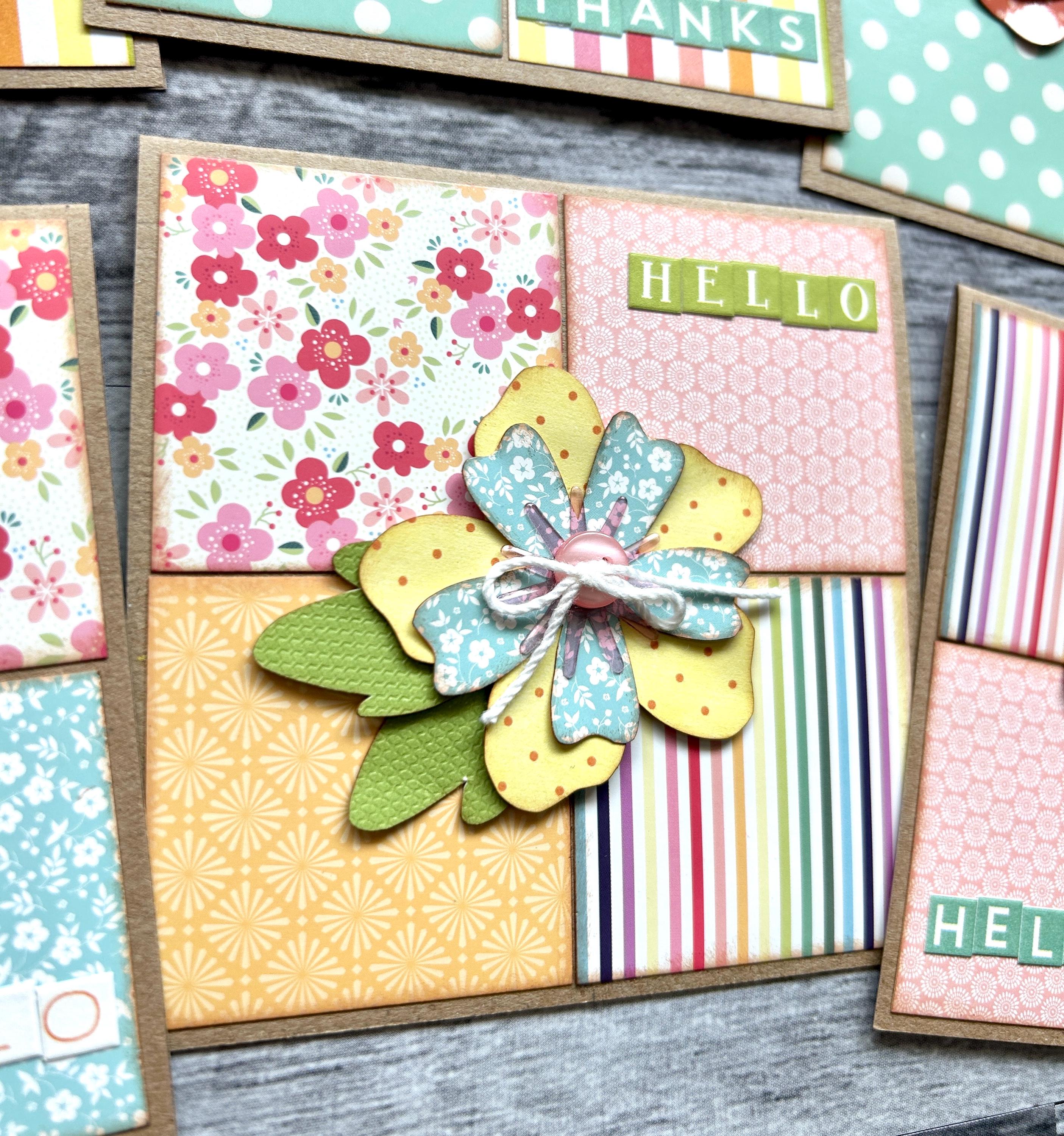 Set of 6 Square Floral Notecards With Envelopes - Etsy