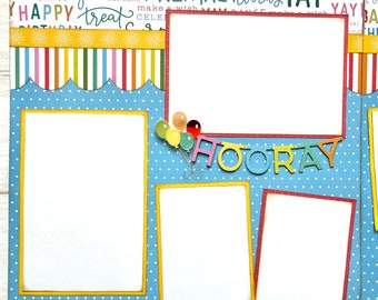 Hooray Premade 2 Page 12x12 Scrapbook Layout