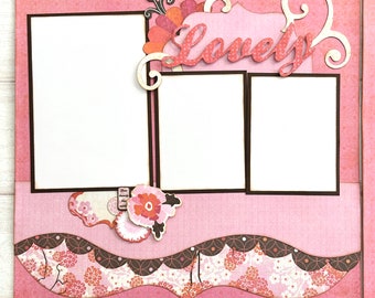 Lovely Pre Made 2 Page 12x12 Scrapbook Layout