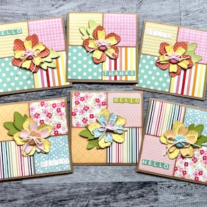 Floral Print Handcrafted Notecards with Envelopes (Set of 5) 23