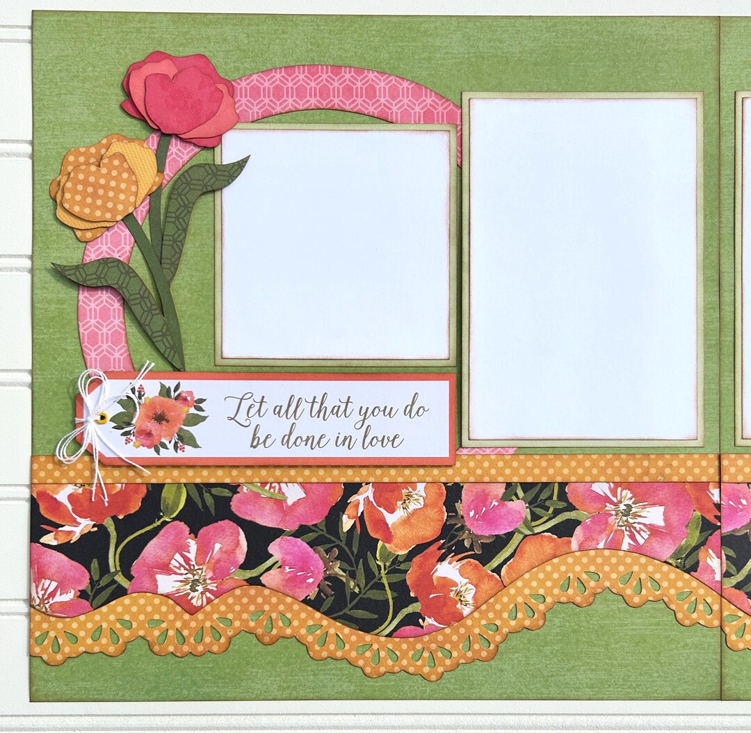 Done in Love Premade 2 Page 12x12 Scrapbook Layout Floral Theme - Etsy