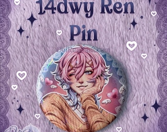 14DWY Ren Glossy Holograhic Button Pin