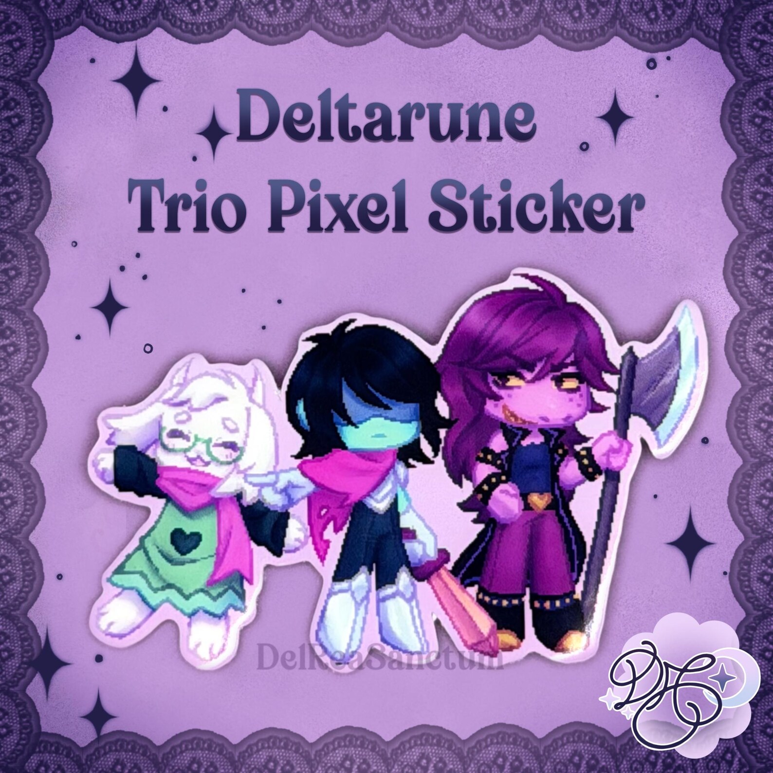 Delta Rune Sticker Deltarune Kris Susie and Ralsei Pixel Art Sticker - Etsy