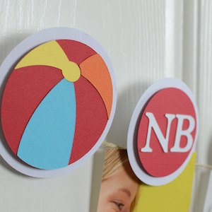 Beach Ball 12 Month Photo Banner, First Year Photo Banner, First Year Banner, Multicolor Beach Ball Banner, 3 inches, PB22-1017
