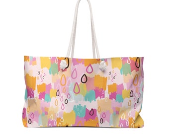 Bolsa de fim de semana abstrata e colorida • Bolsa de praia grande • Bolsa de viagem moderna