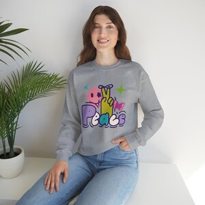 Peace Unisex Crewneck Sweatshirt/kein Krieg Sweatshirt/friedliche Sweatshirt/Baumwoll Sweatshirt/Trending auf Etsy/Hippie Pullover/Boho Sweatshirt /