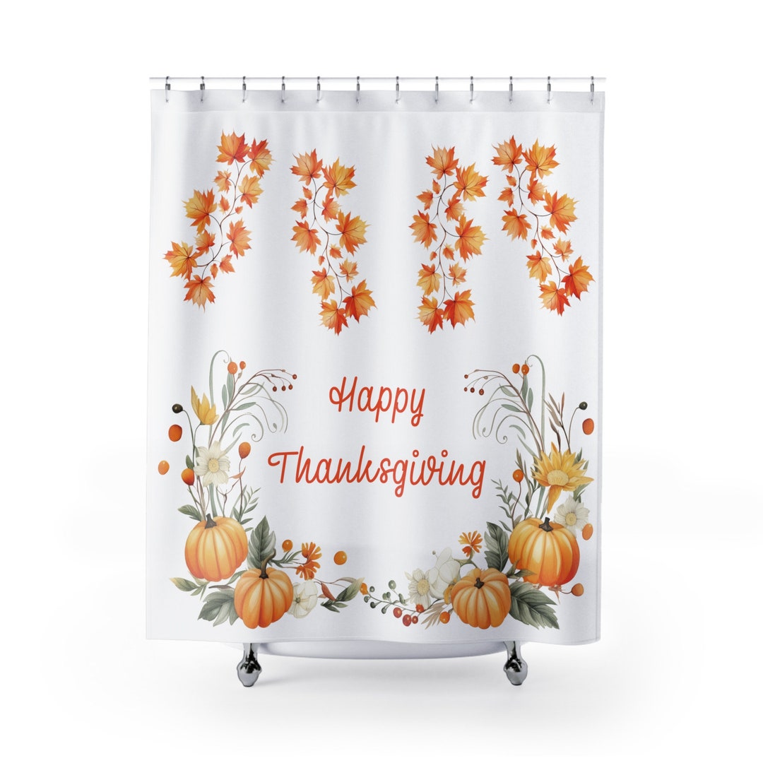 Happy Thanksgiving Shower Curtains/festive Fall Shower Etsy