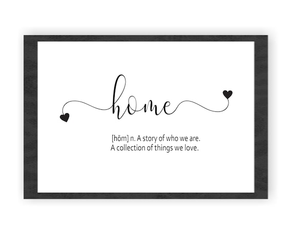 Home Definition Sign, Black and White sign, Printable Instant Download, Digital Download Jpg, D-1074 Il_570xn