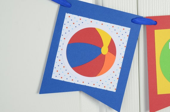 Beach Ball High Chair Banner, Beach Ball Birthday, ONE High Chair, Beach Ball Banner, Beach Ball bunting, Pennant BHC-1012 Il_570xn