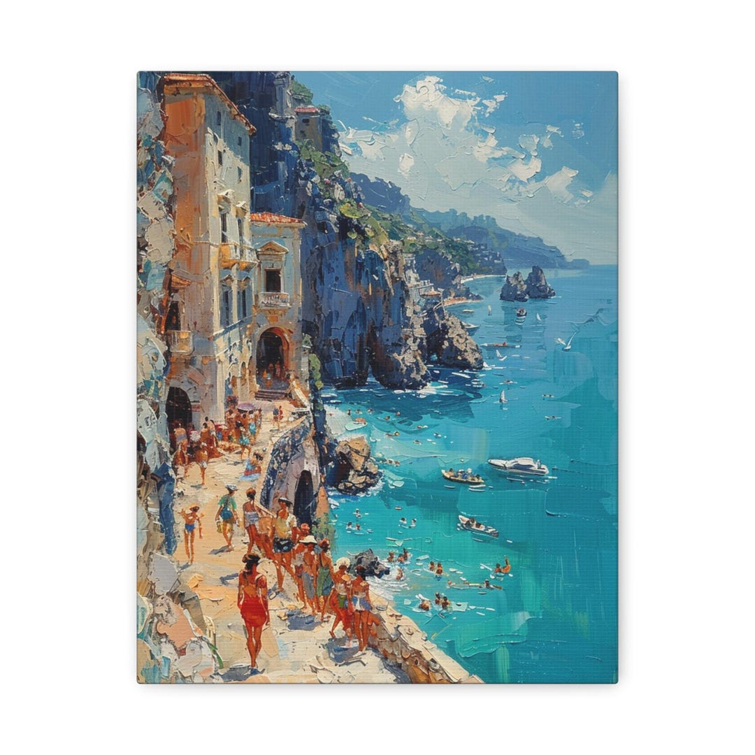 Amalfi Coast Canvas Print, Italy Seascape, Coastal Wall Art - Etsy