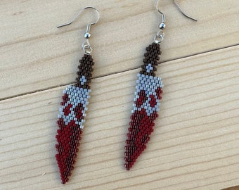 Bloody Knife Brick Stitch Earring-patroon pdf