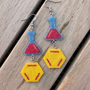 Chemistry Brick Stitch Earring Pattern PDF