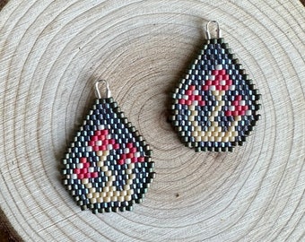 Mini Mushrooms Brick Stitch Earring Pattern PDF