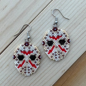 Jason Mask Brick Stitch Earring Pattern PDF