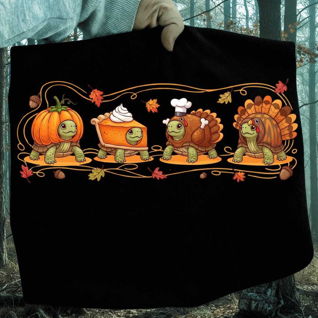 Thanksgiving Turtles PNG | Cute Turtle Sublimation | Turtle Lover Gift ...