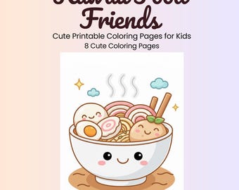Kawaii Food Coloring Pages for Kids | Cute Food Friends Coloring | Printable Coloring Pages | Ages 3–7