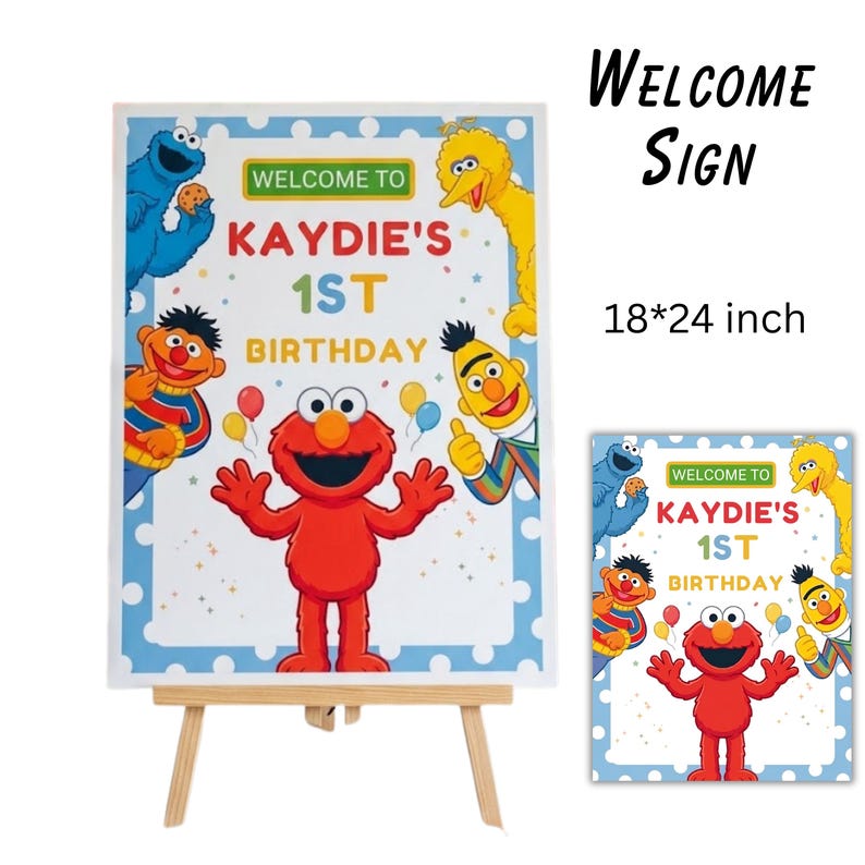 Elmo Sesame Street Birthday Party Bundle Printable Invitation Welcome ...