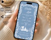 Editable Cielito Lindo Baby Shower Invite, Blue Mexican Theme Mobile Animated Video Invitation, Papel Picado Talavera Digital Baby Invite