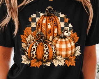 Preppy Pumpkins Trio Png, Checkered Pumpkin Png, Boho Autumn Pumpkin, Leopard Pumpkin Png, Fall Pumpkin Png, Digital Download