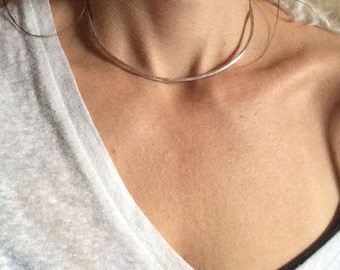 Choker Gold, Rose Gold, Sterling Silver Minimalist Layering Necklace