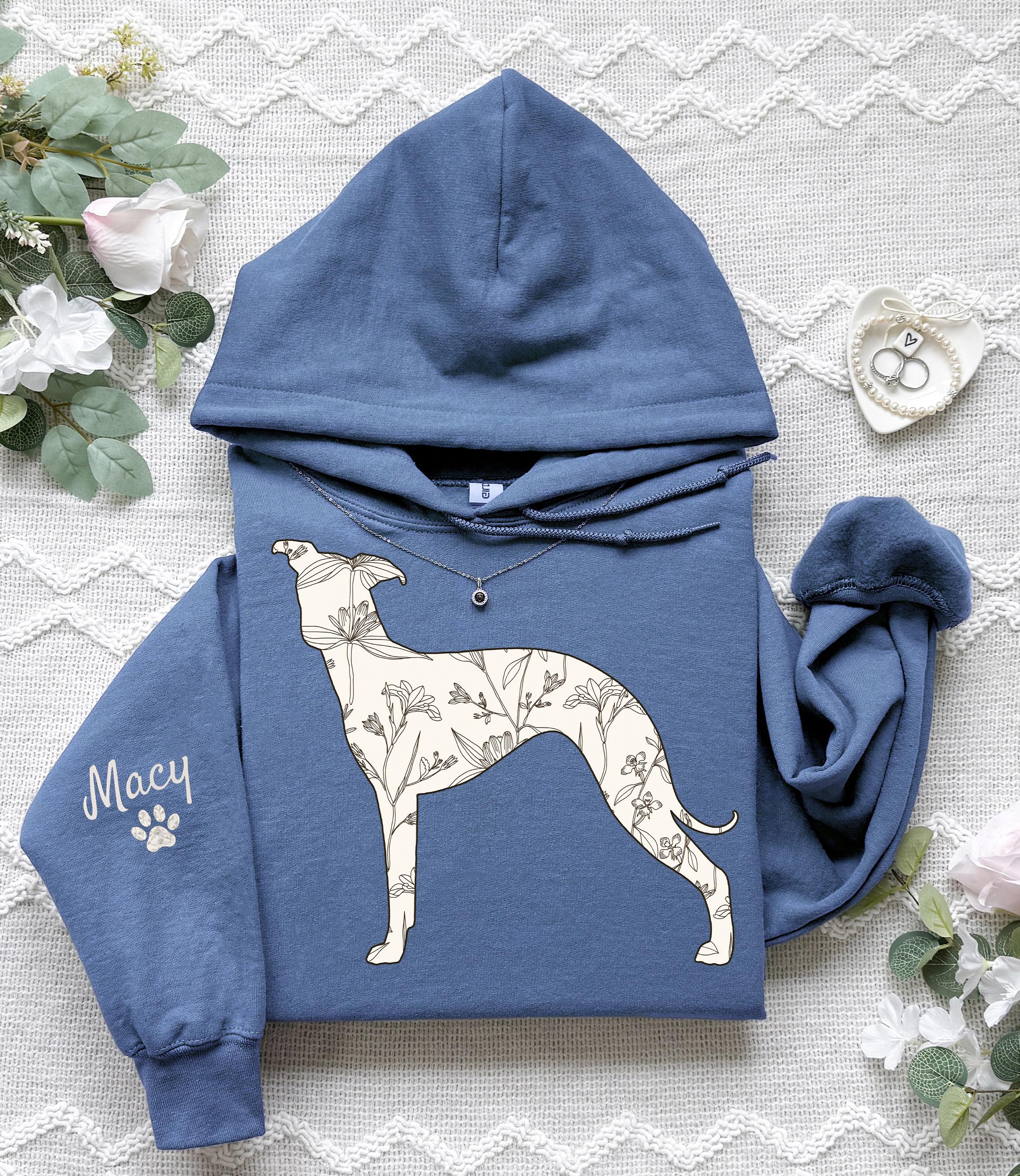 Custom Italian Greyhound Hoodie Sweatshirt Iggy Silhouette Whippet 