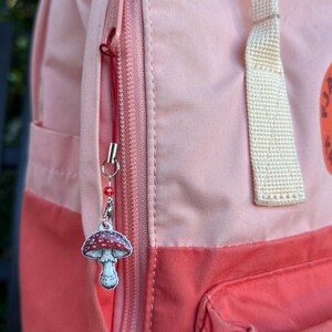 Fly Agaric Mushroom Phone Charm - Amanita Bag Charm - Mushroom Lover Gift - E-reader Charm - Fungi Jewelry - Cottagecore Accessory image 2