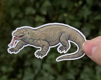 Komodo Dragon Sticker - Giant Monitor Lizard Vinyl Decal - Reptile Art - Prehistoric Wildlife