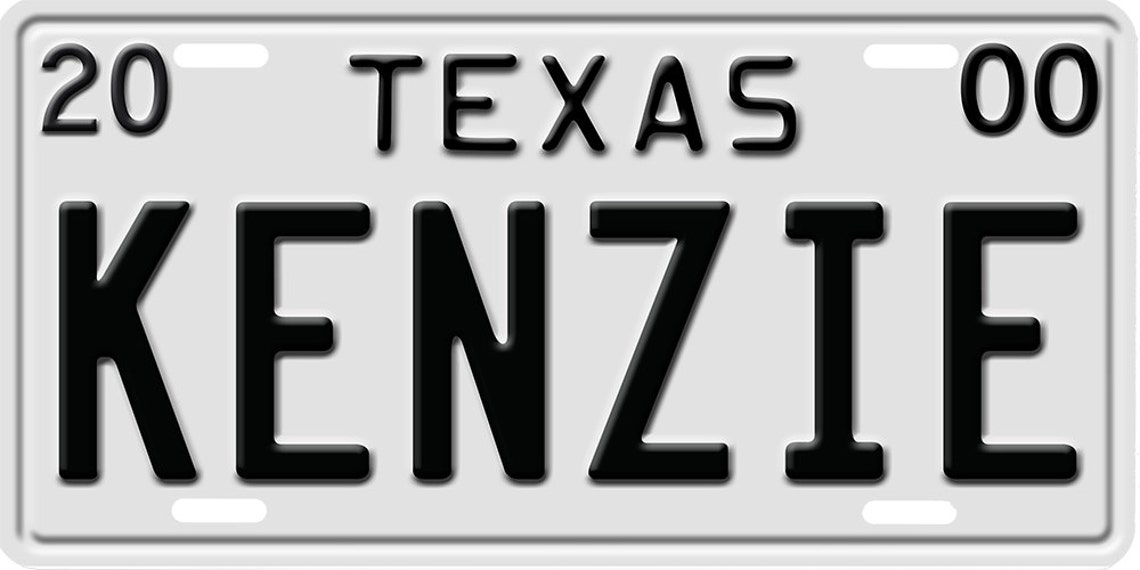 Custom Novelty Texas White 12x6 License Plate With Any Name or Etsy
