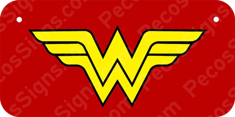 Wonder Woman BicycleMini Aluminum License Plate 6 w x 3 h Made in USA UV Protected
