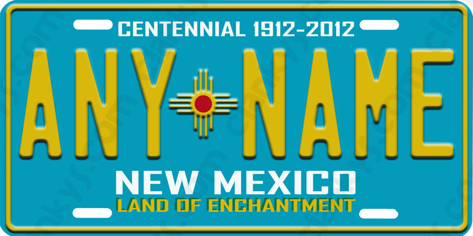 Custom Novelty New Mexico 12x6 Auto License Plate with Any Etsy