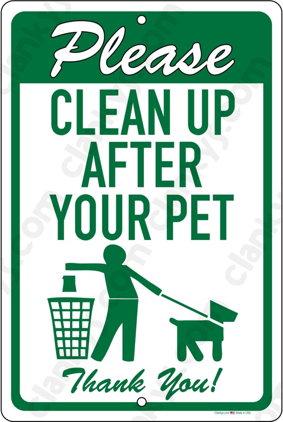 Dog Poop Clean Up After Your Pet 8x12 Aluminum Etsy