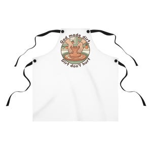 Delantal de cerámica "Dios hizo la tierra, la tierra no daña" / Delantal de cerámica para jardinero